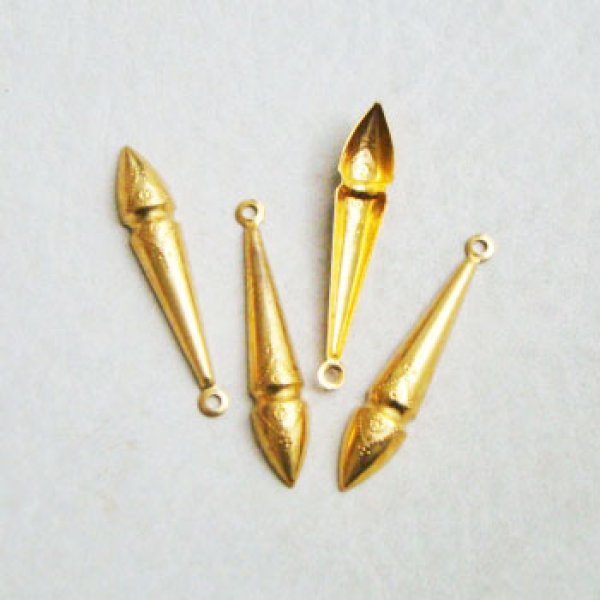 画像1: brass pointed drop charm (1)