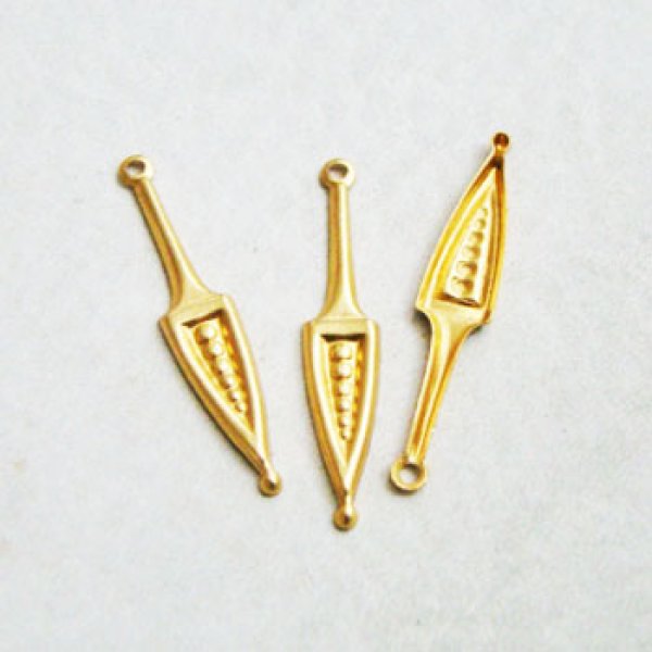 画像1: brass Deco design drop charm (1)