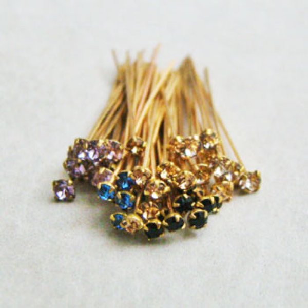 画像1: 2pcs SW Rhinestone head pin (1)