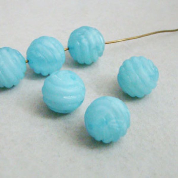 画像1: 16mm "Pale Blue" swirl plastic beads (1)