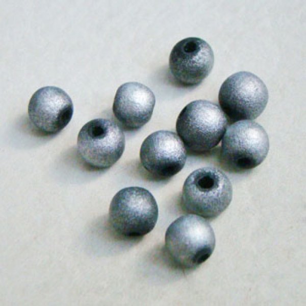 画像1: 4pcs 8~9mm "Dark Silver" wood beads (1)