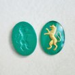 画像1: 25x18 "Green/Gold" Rampant Lion intaglio (1)