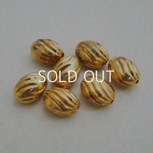 画像1: 2pcs "Gold" 13x9 twist oval beads (1)