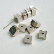 画像1: 4pcs "Silver" 6.8mm half cube beads (1)