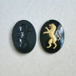 画像1: 25x18 "Black/Gold" Rampant Lion intaglio (1)