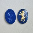 画像1: 25x18 "Blue/Gold" Rampant Lion intaglio (1)