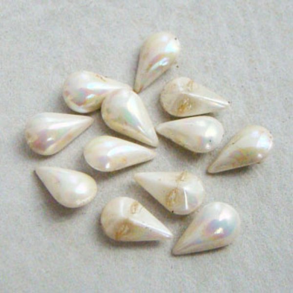 画像1: 2pcs 10x6 TEAR "Cream AB" (1)