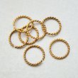 画像1: 2pcs brass 15mm twisted wire ring (1)