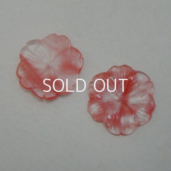 画像1: 29mm faux Strawberry Quartz flower (1)