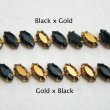 画像2: 10x5 Navette rhinstone chain "Black／Gold" (2)