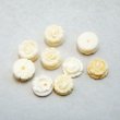 画像1: 8mm carved bone flower cabochon (1)