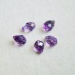 画像1: 9x6 Amethyst 1/2 drilled faceted drop (1)