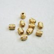 画像1: 5pcs brass 4.2x5 textured barrel beads (1)