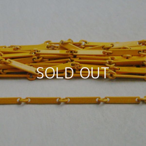 画像1: Yellow enameled flat bar link chain (1)