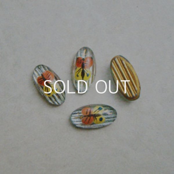 画像1: 12x6 OV Butterfly painted cabochon (1)