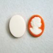 画像1: 25x18 "Coral/ Ivory" lady cameo (1)