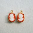 画像2: 1 pair 10x8 "Coral/ Ivory" cameo L&R (2)