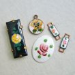 画像3: 18x13.5 OV guilloche enamel floral cabochon (3)