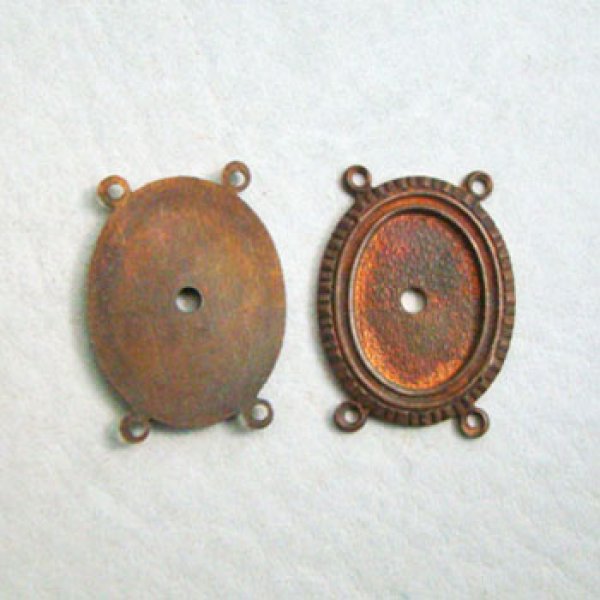 画像1: aged brass 17x12 oval 4R connector (1)
