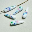 画像1: 22x6.5 White millefiori drop beads (1)