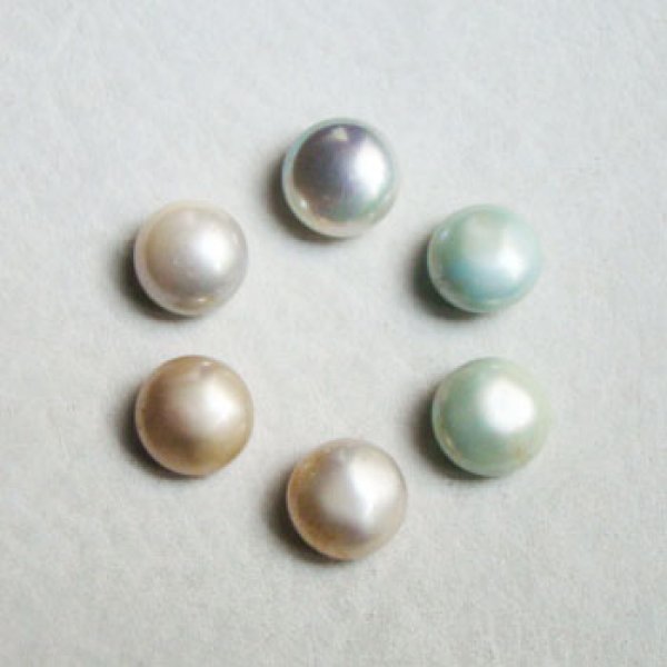 画像1: 9.5~10.5mm glass pearl cabochon (1)