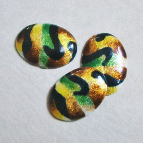 画像2: 41x30 OV "Camouflage" enameled cabochon (2)