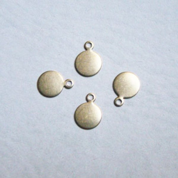 画像1: 2pcs brass 7.5mm tag charm (1)