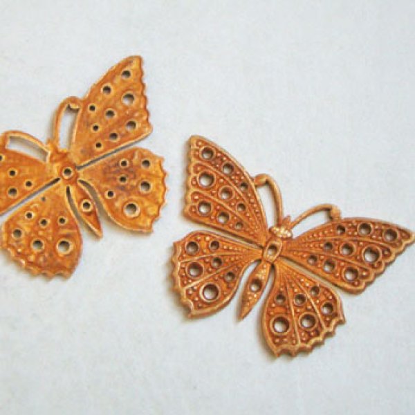 画像1: aged brass 40x28 Butterfly stamping (1)