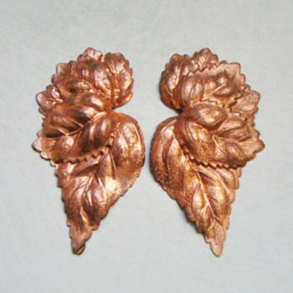 画像1: copper 62x35 detailed leaf L & R set (1)