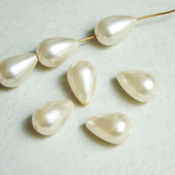 画像1: 2pcs 16x10 off-white acrylic drop pearl (1)