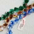 画像3: 9mm square beads "Crystal/ Emerald givre" (3)