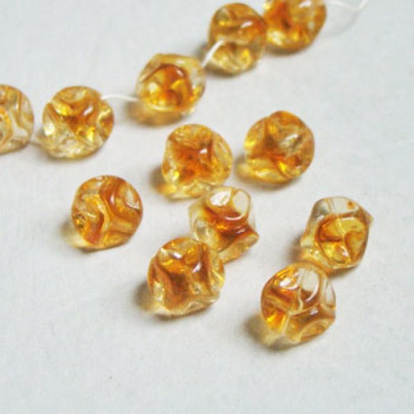 画像1: 11mm Topaz 2-tone pinched beads (1)