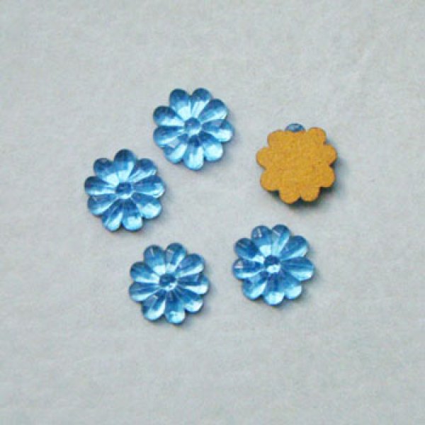 画像1: 11mm Blue Daisy flower cabochon (1)