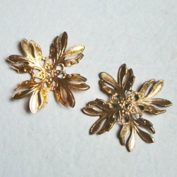 画像1: 25.5mm brass ornate leaf spray  (1)