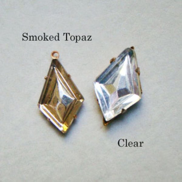 画像2: 19x11 "Smoked Topaz" Kite glass stone (2)
