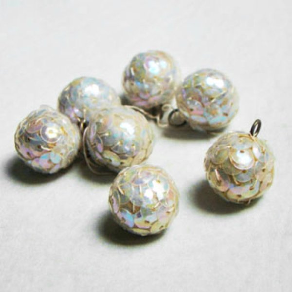 画像1: 15mm "Clear Iridescent" sequin ball (1)
