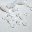 画像1: 2pcs 11mm "White Opal" 5-petal flower beads (1)