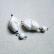 画像2: White glass beads link drop (2)