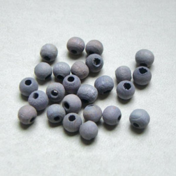 画像1: 10pcs 5mm Gray wood beads (1)