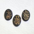 画像1: 17x13 OV "BK/GD" Scroll painted cabochon (1)