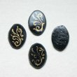 画像7: 17x13 OV "BK/GD" Scroll painted cabochon (7)