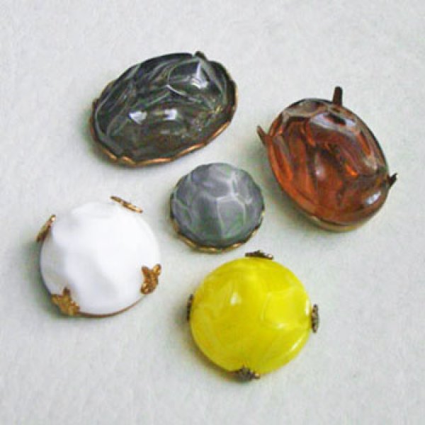 画像2: 15mm "Gray" carved hollow cabochon (2)