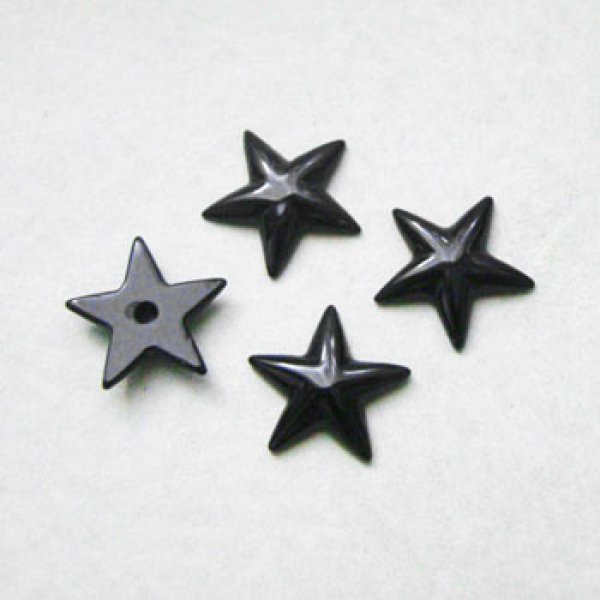 画像1: 17mm Black Onyx "Star" cabochon (1)