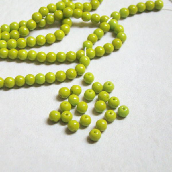 画像1: 20pcs 4mm "Pea Green" beads (1)