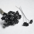 画像1: 10mm flower on wire "Black " (1)