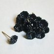 画像2: 7~8mm glass flower pin "Black" (2)