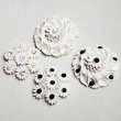 画像3: 31mm White celluloid flower cabochon (3)