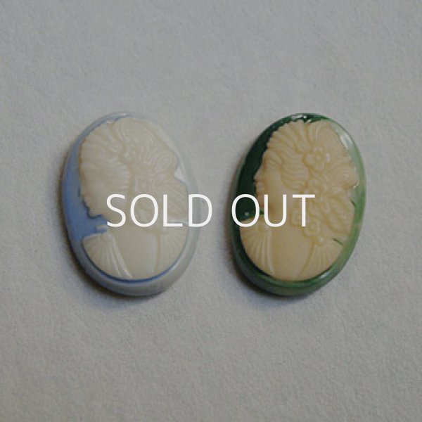 画像2: 18x13 OV bicolor "Green" lady cameo (2)