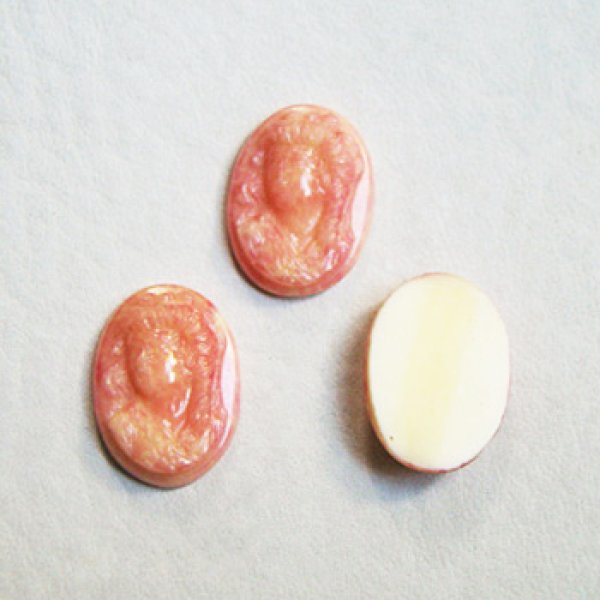 画像1: 18x13 OV "Pink Marble" lady cameo (1)