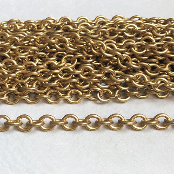 画像1: 8.2x7.3 brass oval link chain (1)